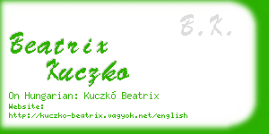 beatrix kuczko business card